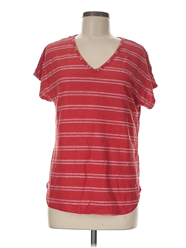 Pre-owned Westbound Short Sleeve Top Red V-neck Tops