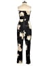 Charlotte Russe 100% Polyester Floral Black Jumpsuit Size XS - photo 2