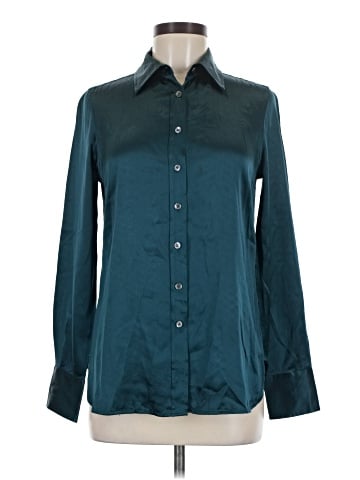 Donna Karan New York Long Sleeve Silk Top (view 1)