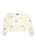 Iz Byer 100% Acrylic Floral Ivory Pullover Sweater Size L (kids) - photo 1