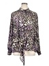 Peter Nygard 100% Polyester Animal Print Purple Long Sleeve Blouse Size XL - photo 1