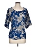 West Kei 100% Polyester Blue Short Sleeve Blouse Size L - photo 1