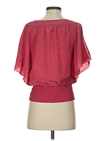 White House Black Market Short Sleeve Silk Top (view 2)