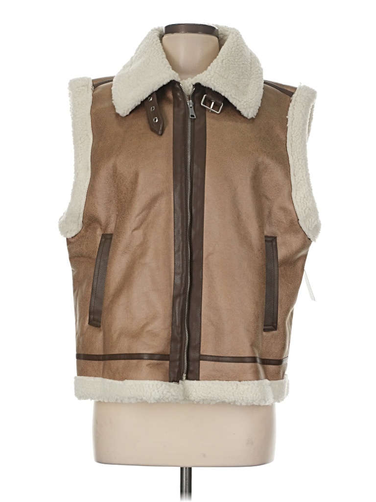 Pre-owned Altar'd State Faux Fur Vest In Tan