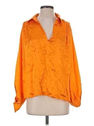FRAME 3/4 Sleeve Silk Top (view 1)