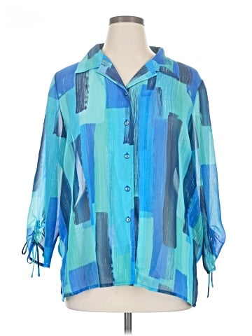 Draper's & Damon's 3/4 Sleeve Button-Down Shirt (view 1)