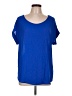 Pleione 100% Polyester Blue Short Sleeve Blouse Size L - photo 1
