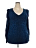 a.n.a. A New Approach Animal Print Blue Pullover Sweater Size 3X - photo 1
