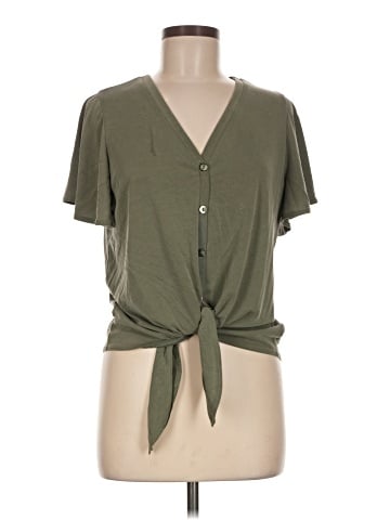 Green Envelope Short Sleeve Top (view 1)