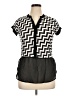 rue21 100% Polyester Chevron-herringbone Black Short Sleeve Blouse Size XL - photo 1