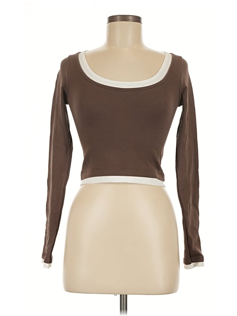 Pre-owned Altar'd State Long Sleeve T-shirt In Brown