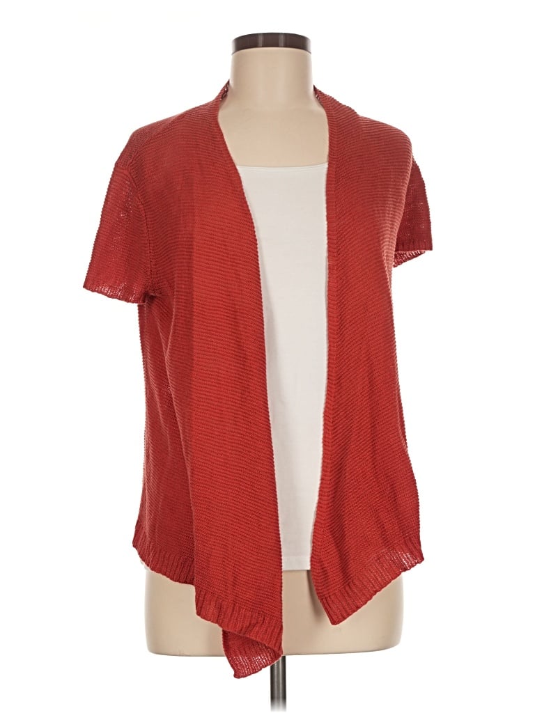 Pre-owned Eileen Fisher Cardigan Sweater In Red