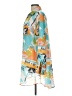 Violet Skye Print Teal Long Sleeve Blouse Size L - photo 5