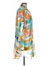 Violet Skye Print Teal Long Sleeve Blouse Size L - photo 4