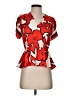 Nine West 100% Polyester Red Short Sleeve Blouse Size S - photo 1
