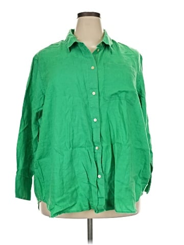 M&S 3/4 Sleeve Button-Down Shirt (view 1)