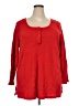 Roaman's Red Long Sleeve Henley Size 22 (1X) - photo 1