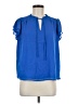 CeCe 100% Polyester Blue Short Sleeve Blouse Size M - photo 1