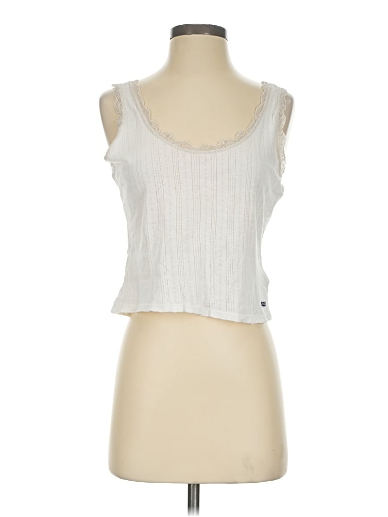 Pre-owned Superdry Tank Top Ivory Strapless Neckline Tops