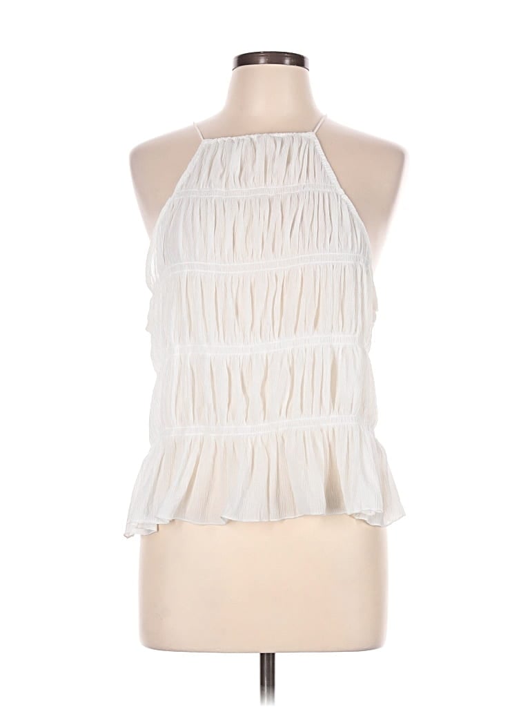 Pre-owned H&m Sleeveless Blouse In White