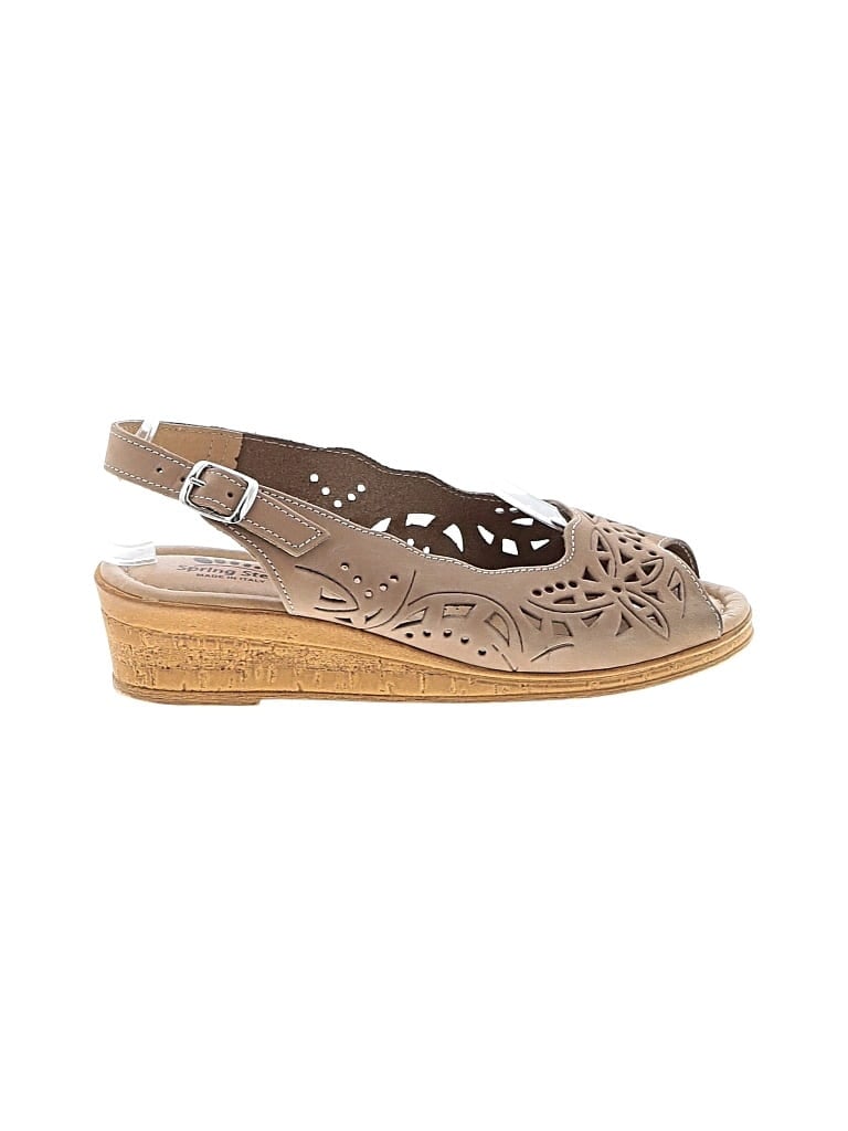 Pre-owned Spring Step Wedges In Tan