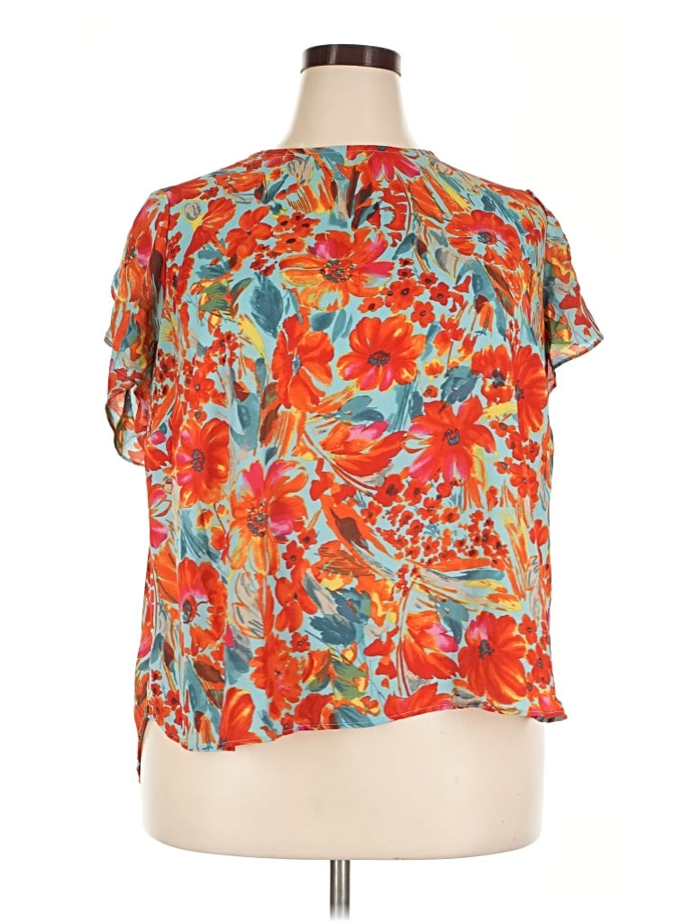 Pre-owned Premise Short Sleeve Blouse In Orange