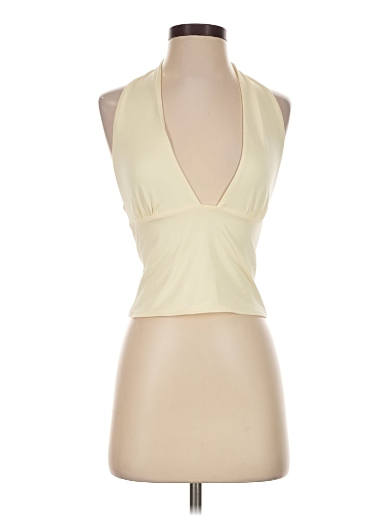 Pre-owned Peppermayo Tank Top Ivory Halter Neckline Tops