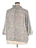 Fun2Fun 100% Polyester Floral Gray 3/4 Sleeve Blouse Size 2XL - photo 2