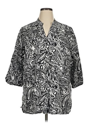 Kim Rogers 3/4 Sleeve Button-Down Shirt (view 1)
