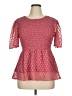 Downeast 100% Polyester Pink Short Sleeve Blouse Size XL - photo 1