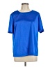 Blair 100% Polyester Blue Short Sleeve Top Size L - photo 1