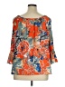 Peter Nygard 100% Polyester Orange 3/4 Sleeve Blouse Size 16 - photo 2