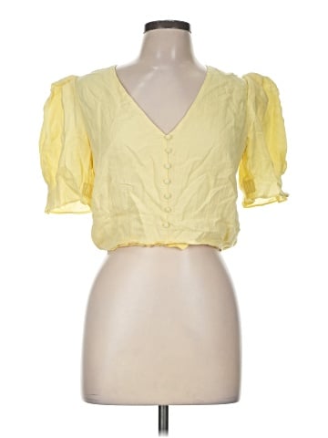 Aqua Short Sleeve Blouse (view 1)