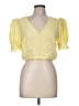Aqua Yellow Short Sleeve Blouse Size M - photo 1