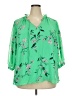 Grace 100% Polyester Green 3/4 Sleeve Blouse Size 2X - photo 1