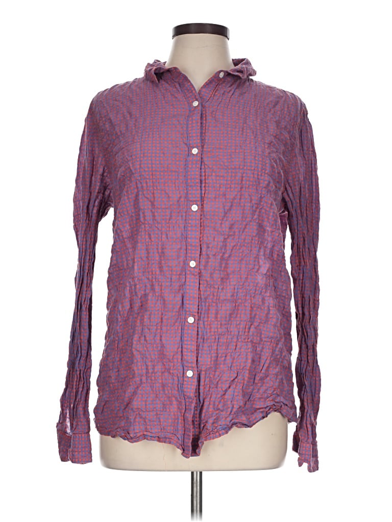 Pre-owned J. Mclaughlin Long Sleeve Button Down Shirt In Purple