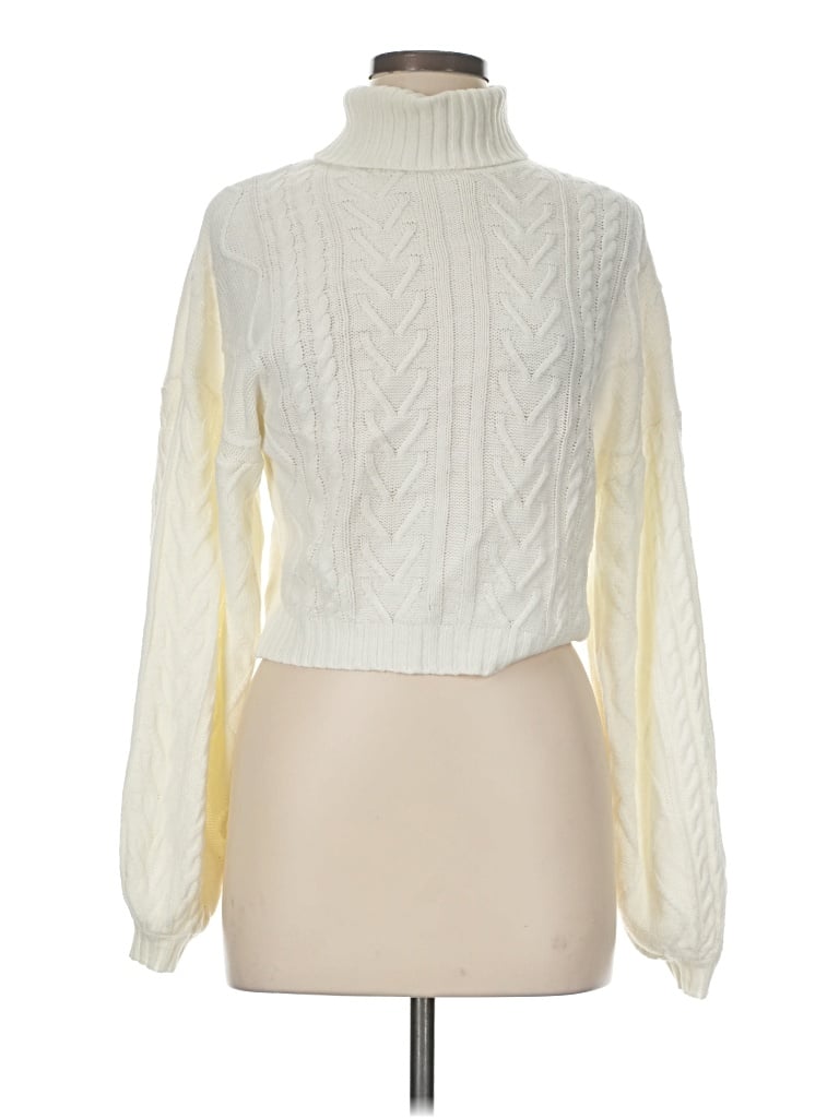 Pre-owned Zaful Turtleneck Sweater In Ivory