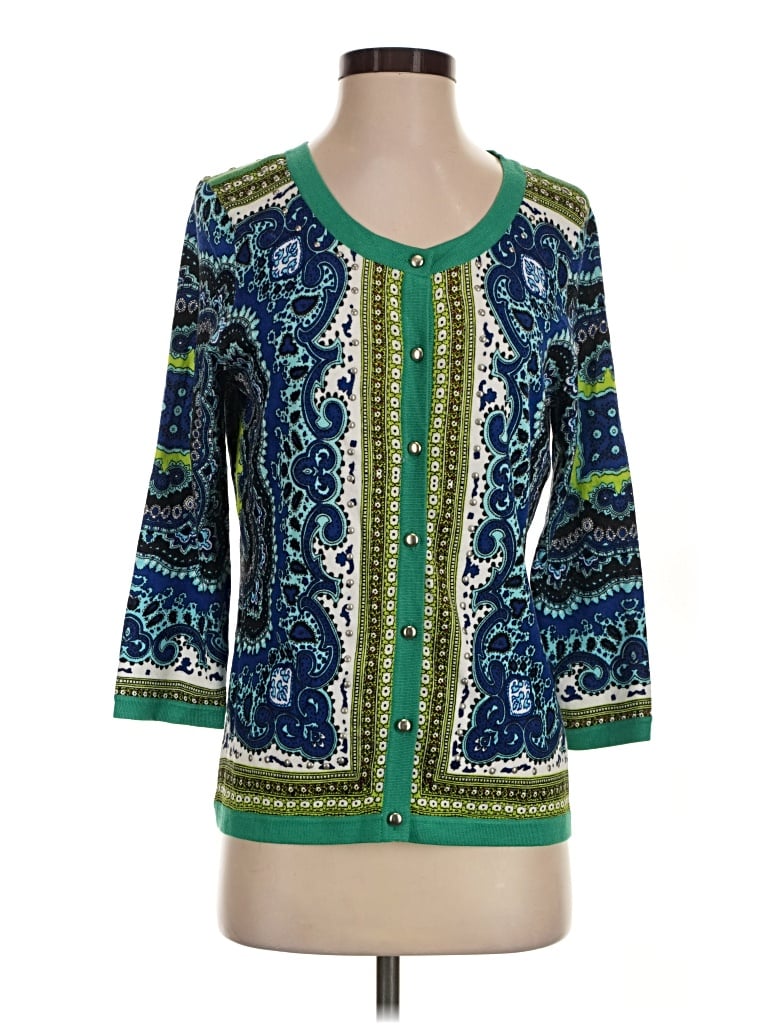 Pre-owned Red Cardigan Sweater In Green