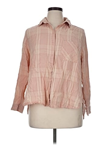 Zara Basic 3/4 Sleeve Button-Down Shirt (view 1)