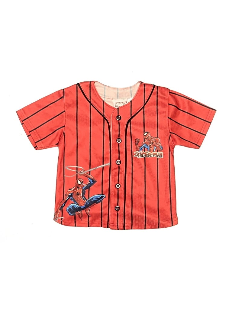 Pre-owned Marvel Kids' Short Sleeve Henley In Orange