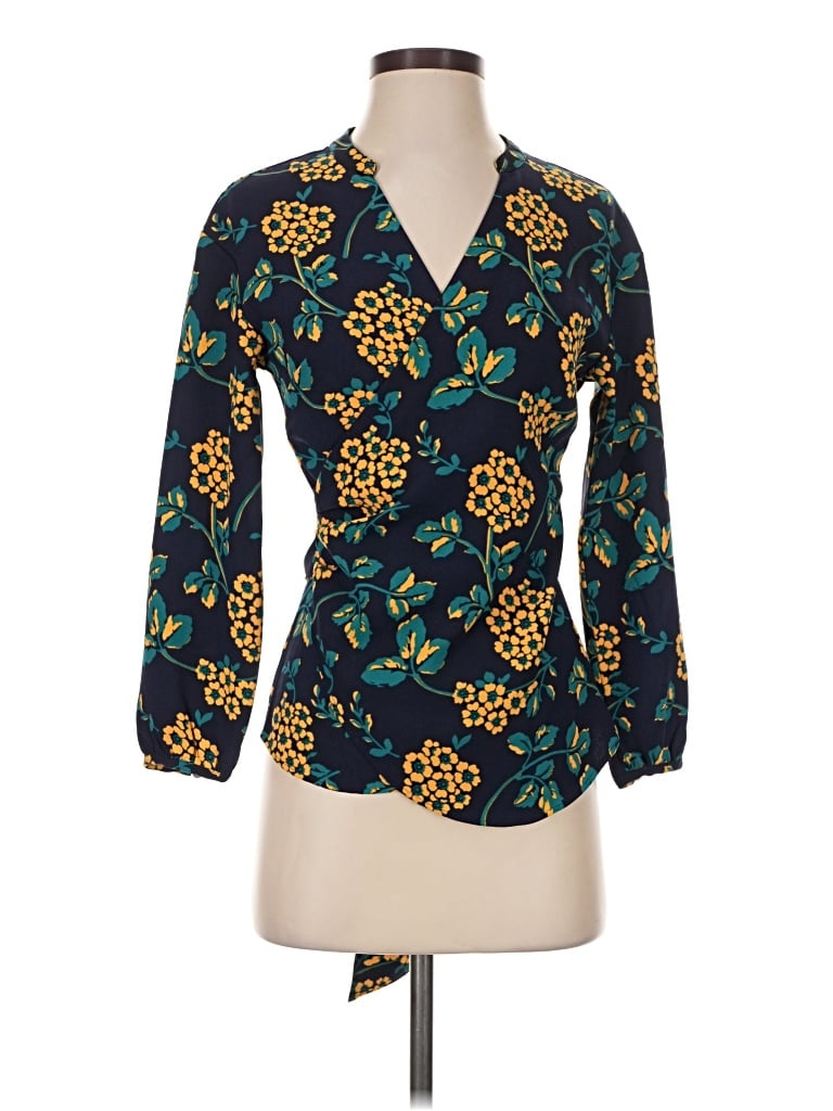Jcrew 3/4 Sleeve Blouse In Blue