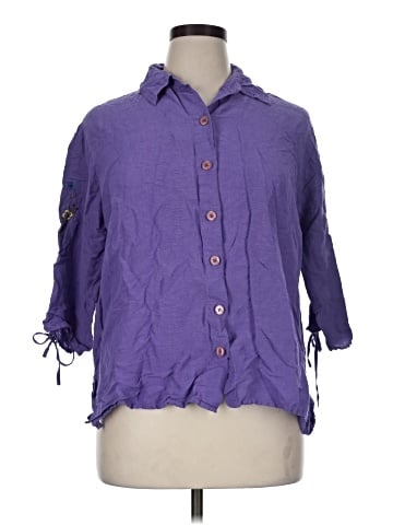 Delta Burke 3/4 Sleeve Button-Down Shirt (view 1)