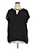 rue21 100% Polyester Black Short Sleeve Blouse Size 2X - photo 1
