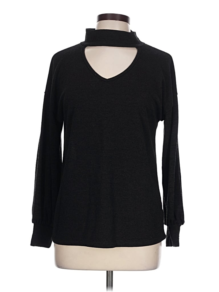 Pre-owned Bibi Long Sleeve Turtleneck In Black