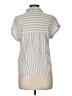 Be Cool 100% Rayon Stripes Ivory Short Sleeve Blouse Size M - photo 2