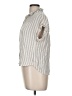 Be Cool 100% Rayon Stripes Ivory Short Sleeve Blouse Size M - photo 5