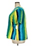 Notations 100% Polyester Stripes Teal Short Sleeve Blouse Size 20 - photo 5