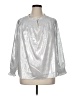 Talbots 100% Polyester Metallic Silver Long Sleeve Blouse Size 1X - photo 1