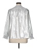Talbots 100% Polyester Metallic Silver Long Sleeve Blouse Size 1X - photo 2
