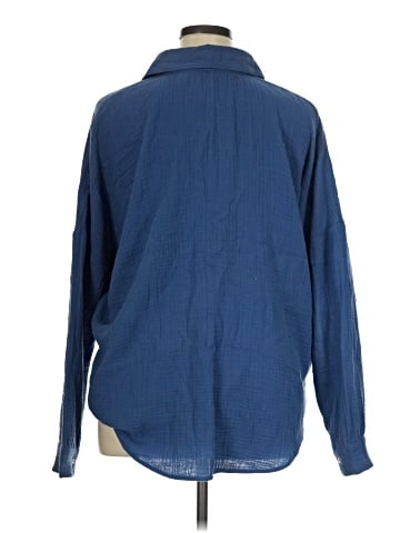 Peace Love World Long Sleeve Button-Down Shirt (view 2)